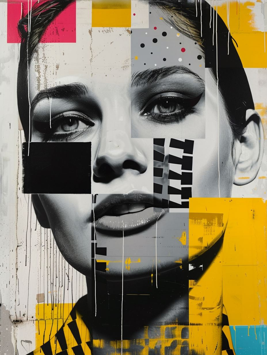 Fragmented Portraits in Modern Collage - Image 1