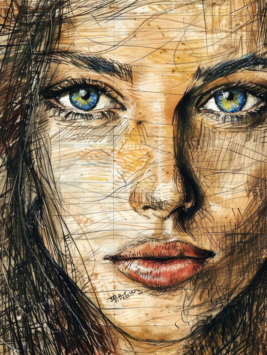 Ethereal Charcoal Portrait Study - Image 4