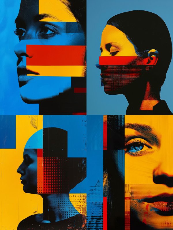 Fragmented Portraits in Bold Color