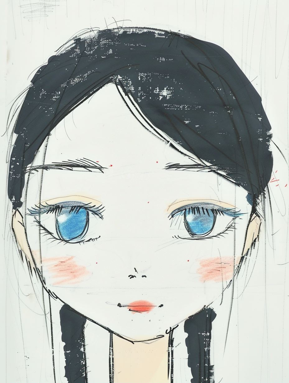 Ethereal Gazes in Ink and Wash - Image 1