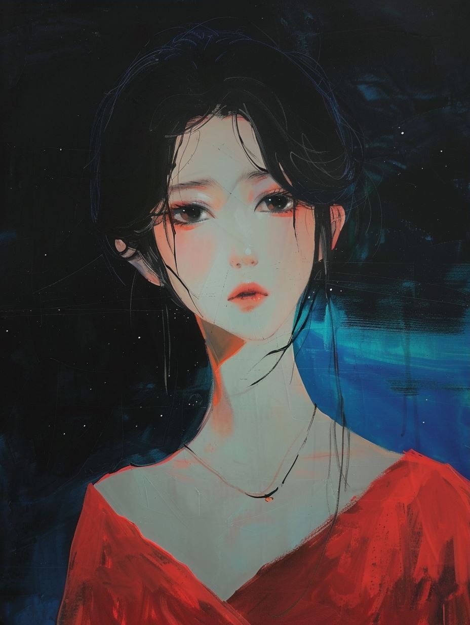 Melancholy Blue Digital Portrait - Image 3