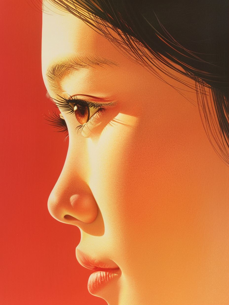 Crimson Glow Portrait Study - Image 1