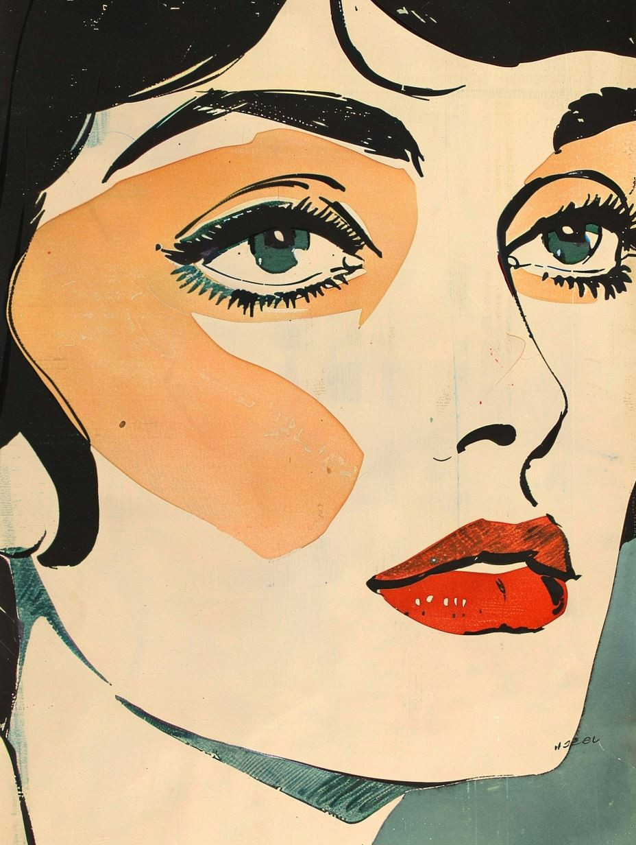 Vintage Pop Art Portrait Grid - Image 1