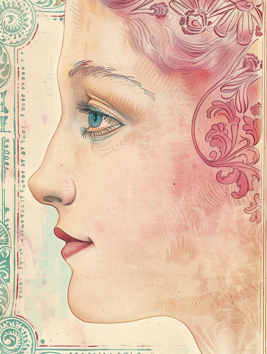 Vintage Pastel Portrait Study - Image 2
