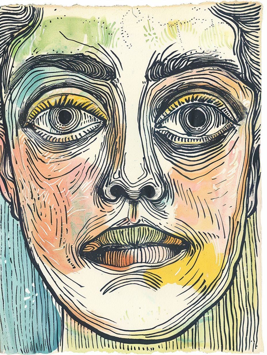 Rustic Ink Portrait of Serenity - Image 4