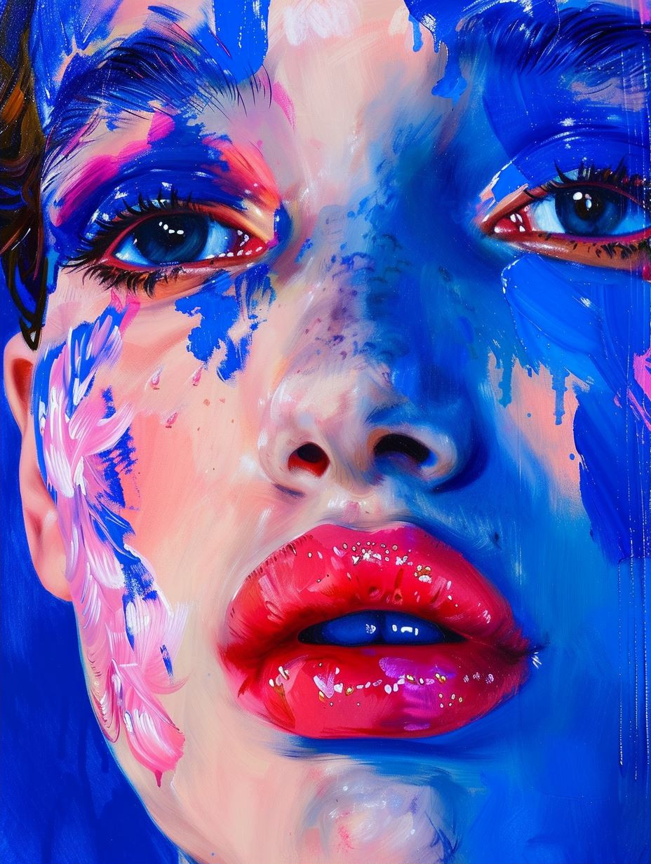 Vibrant Neon Paint Portrait - Image 2