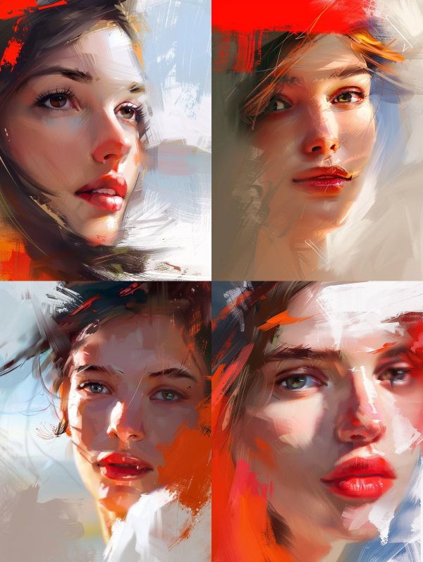 Vibrant Strokes of Feminine Grace