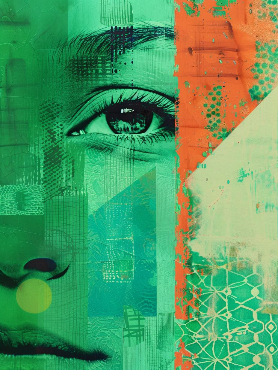 Fragmented Emerald Portrait Study - Image 2