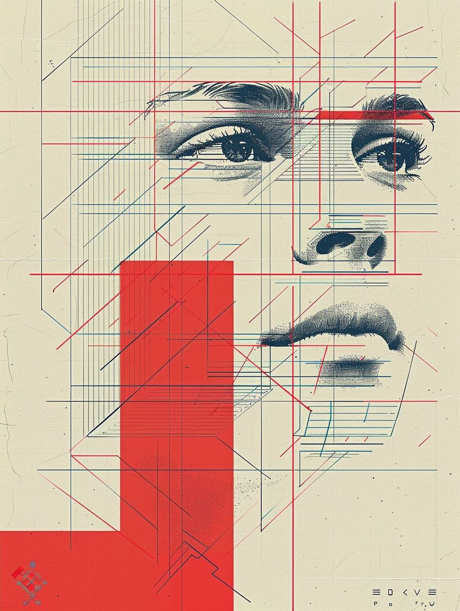 Geometric Red Portrait Studies - Image 4