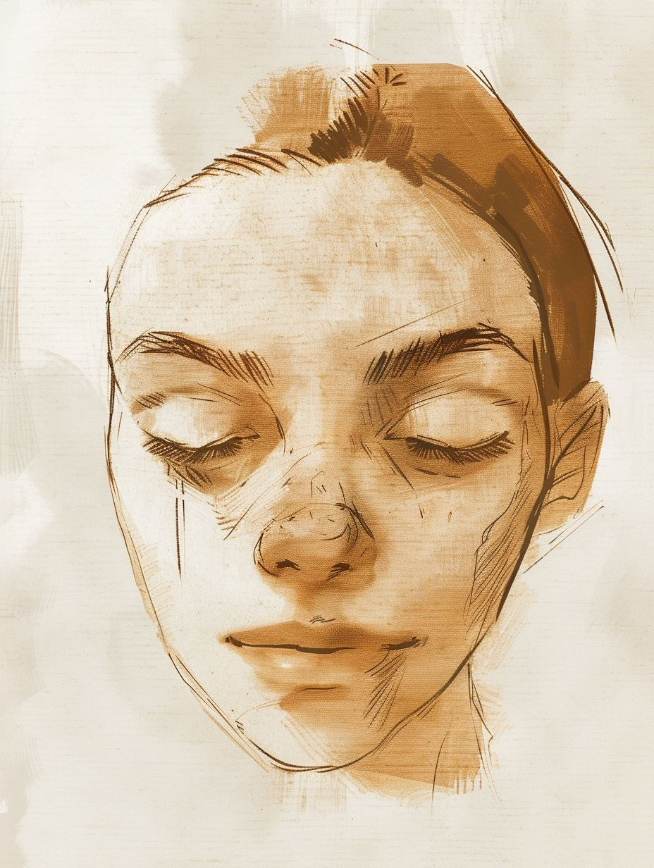 Sepia Toned Ethereal Portrait Sketch - Image 4