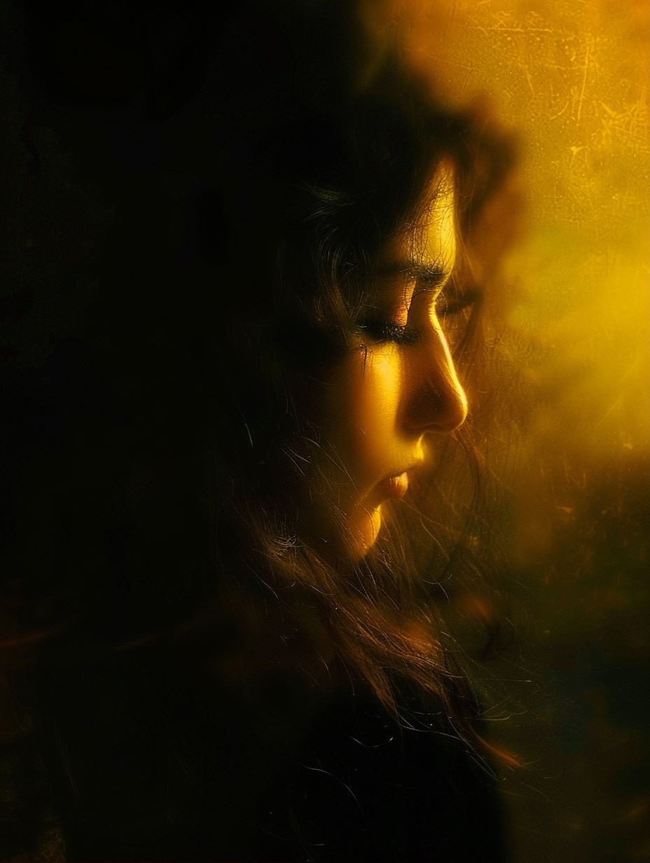 Golden Hour Shadow Portrait - Image 1