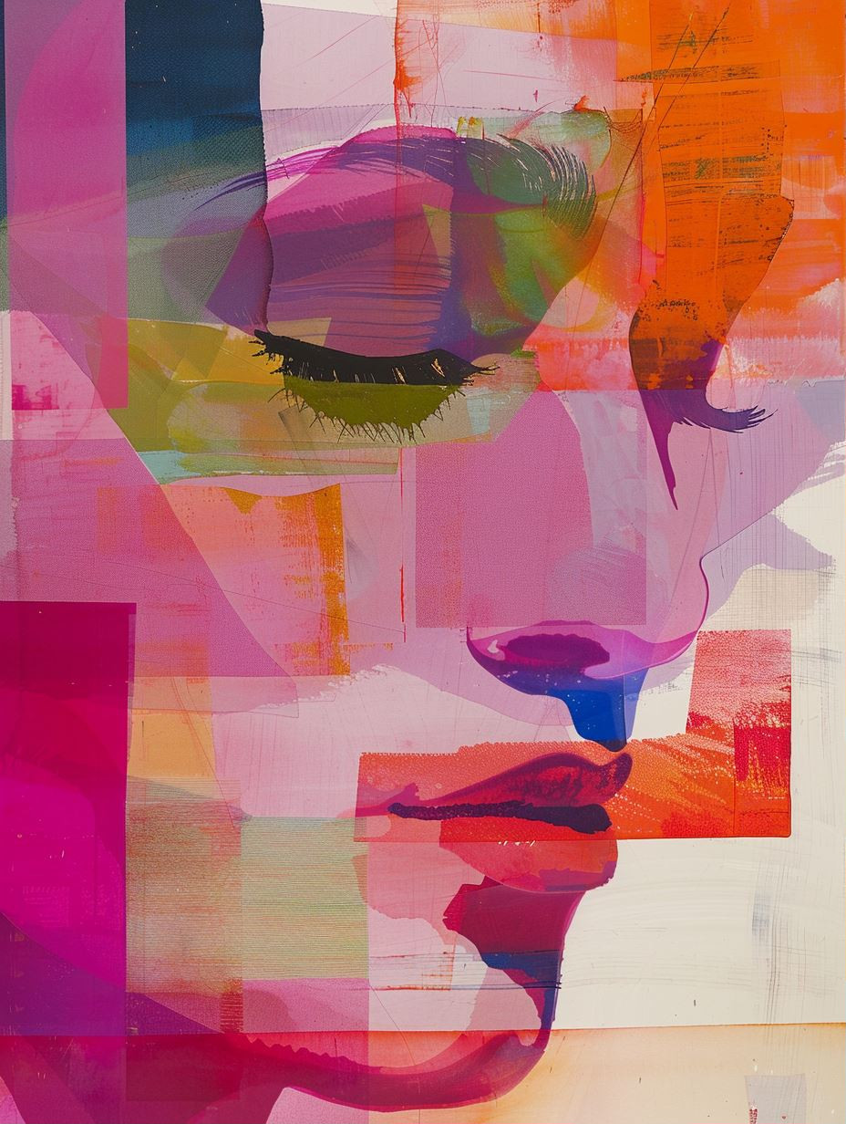 Abstract Neon Prism Portrait - Image 1