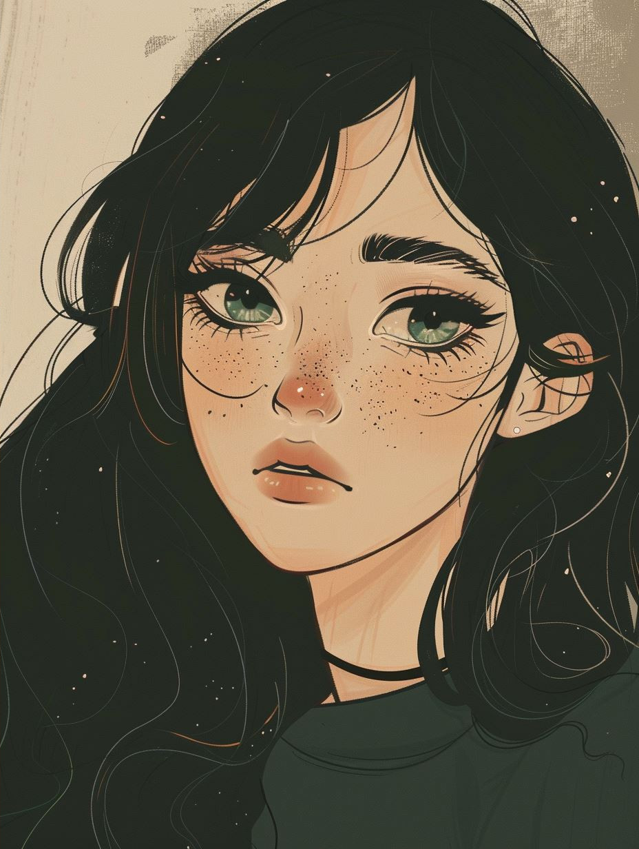 Ethereal Gaze: A Digital Portrait Study - Image 2