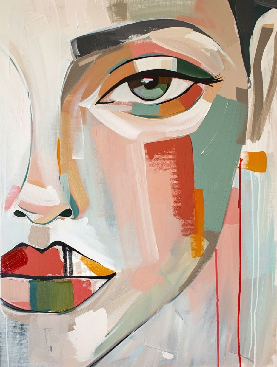 Abstract Faces in Modern Geometric Harmony - Image 4