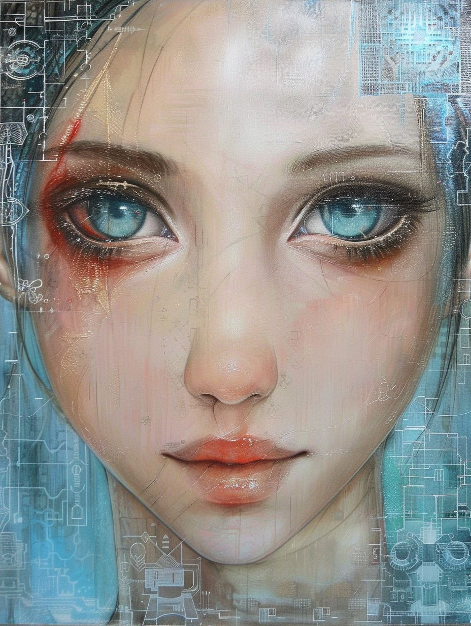 Ethereal Gaze of Porcelain Beauty - Image 4