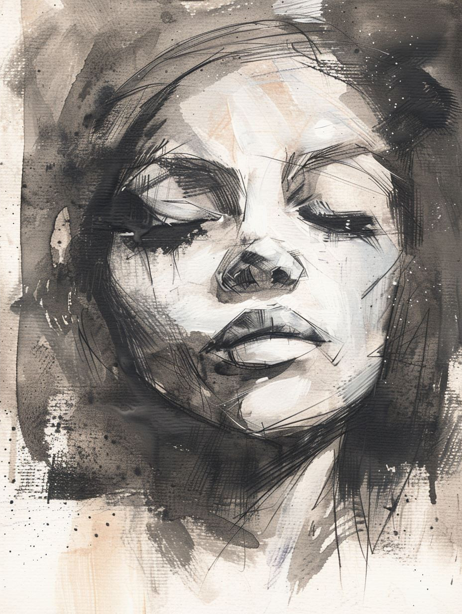 Moody Charcoal Portrait Study - Image 4