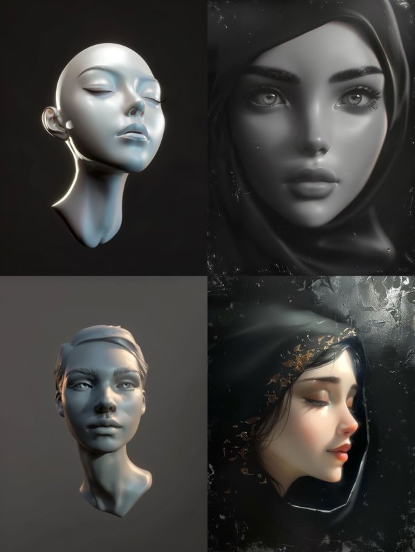 Ethereal Porcelain Digital Sculpture