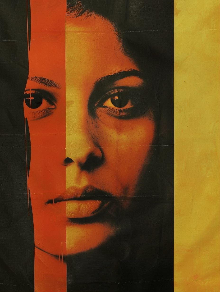 Fragmented Gaze in Amber Tones - Image 1