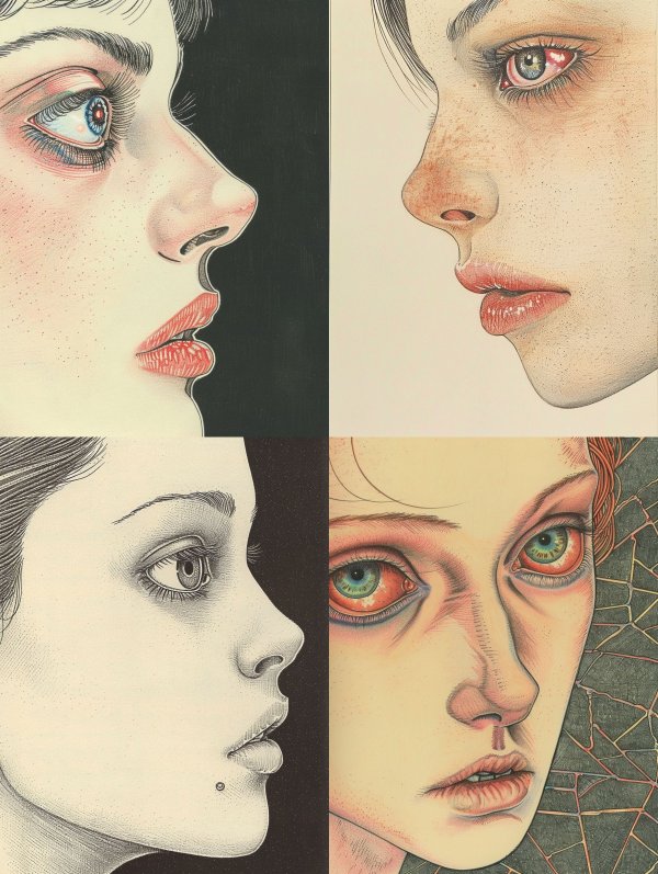 Four Gazes of Silent Emotion