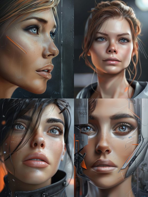 Futuristic Cybernetic Female Portraits
