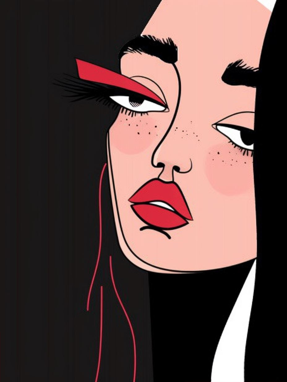 Bold Crimson Minimalist Portraiture - Image 2