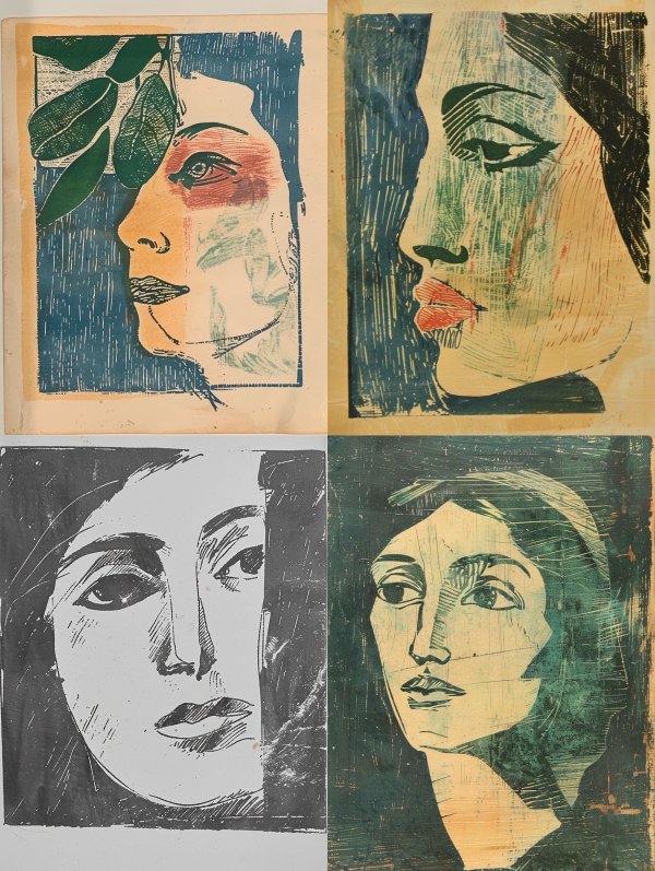 Abstract Portraits in Mixed Media