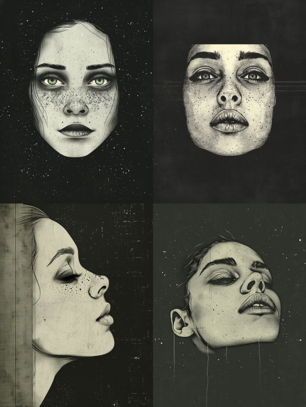 Celestial Gazes: Surreal Portrait Study