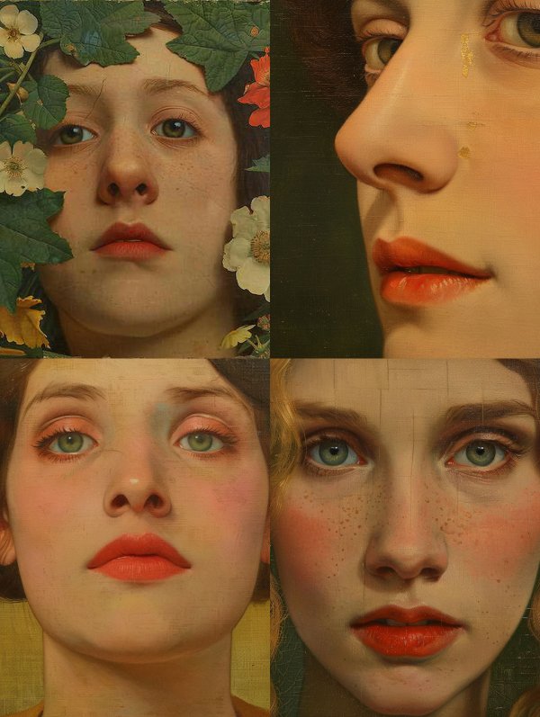 Ethereal Gazes in Classical Oil Style