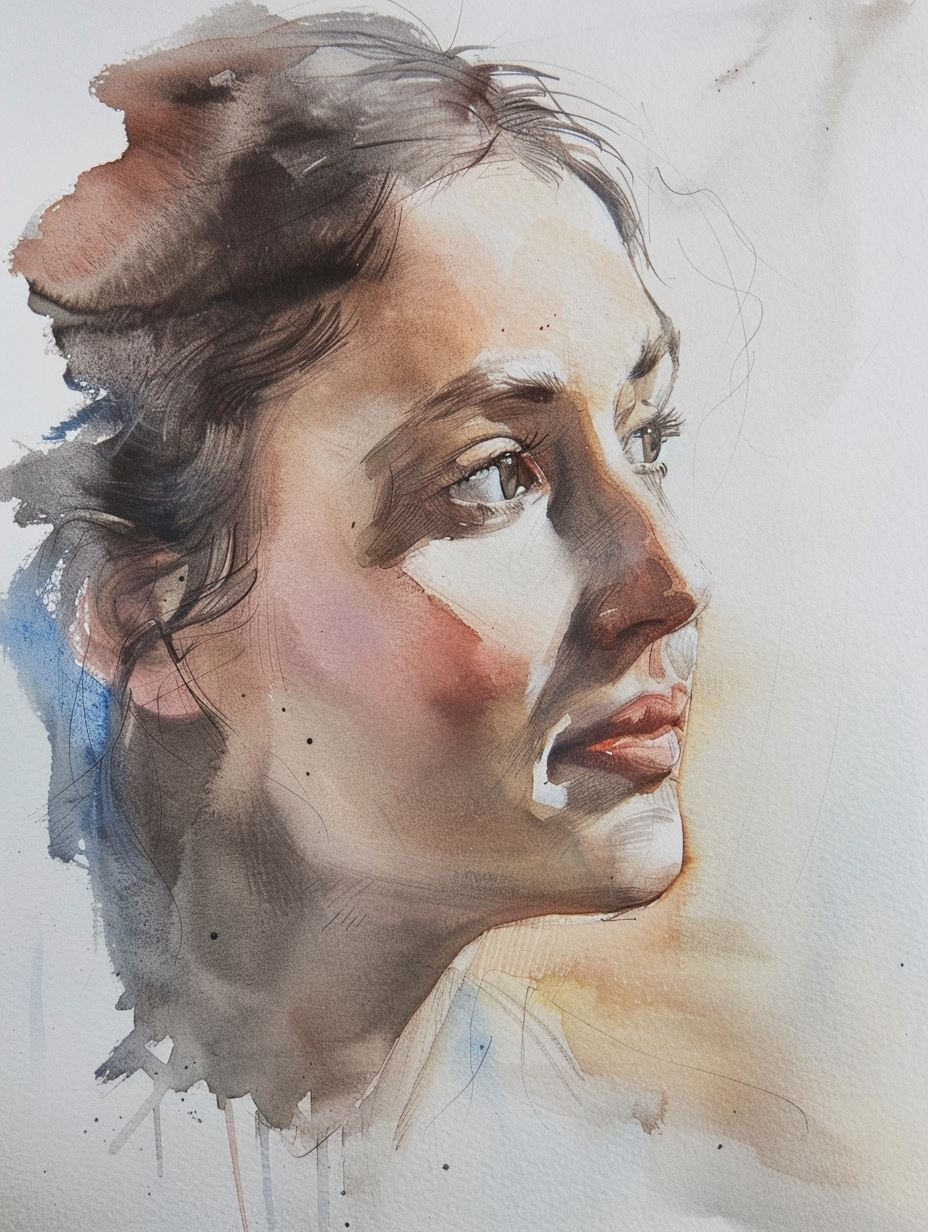 Ethereal Watercolor Portraits of a Woman - Image 4