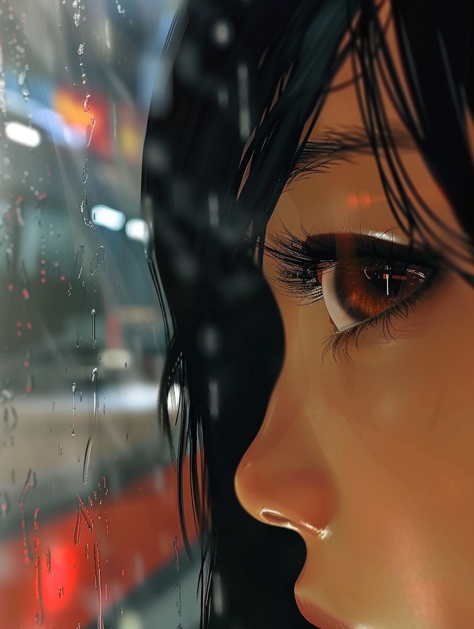 Neon Rain Reflections - Image 1