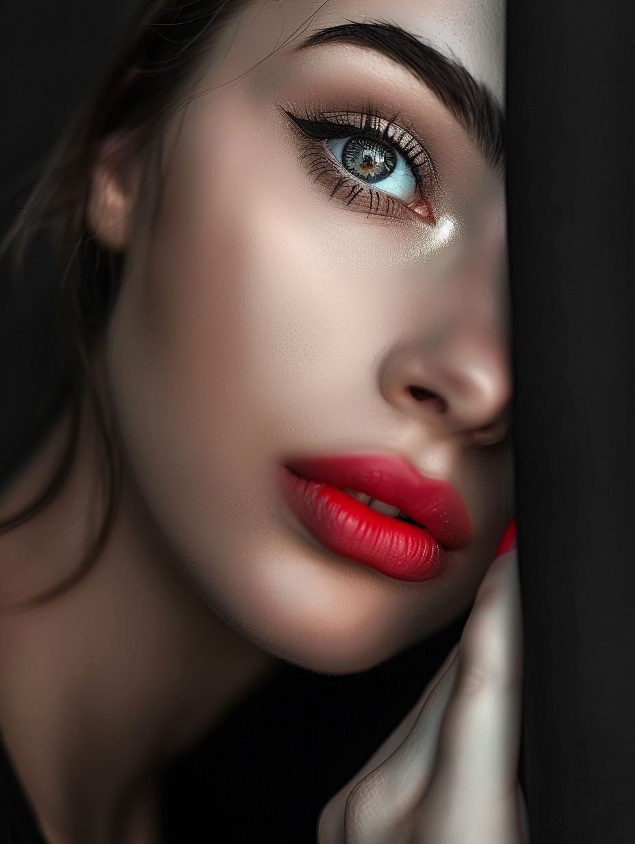 Mysterious Gaze in Shadow