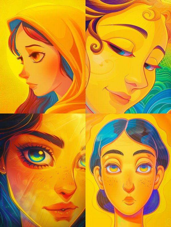 Golden Hues of Digital Femininity