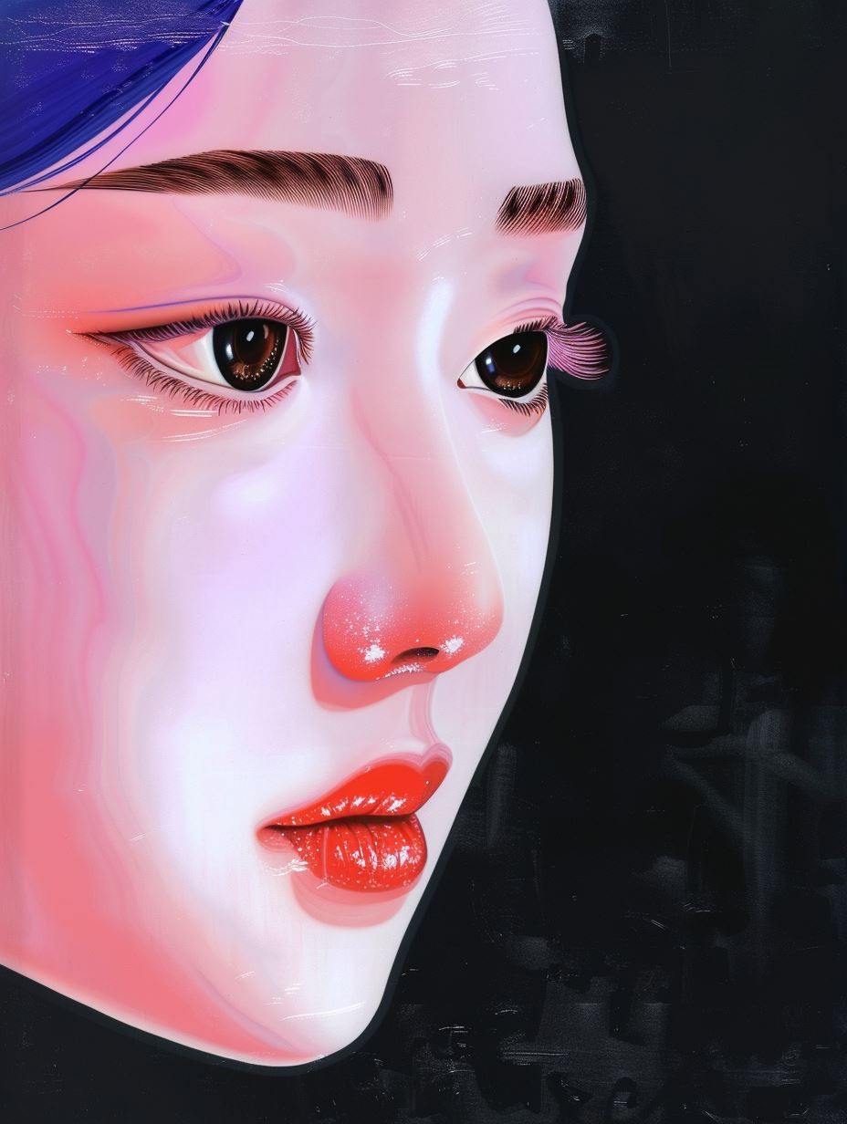 Iridescent Digital Porcelain Portrait