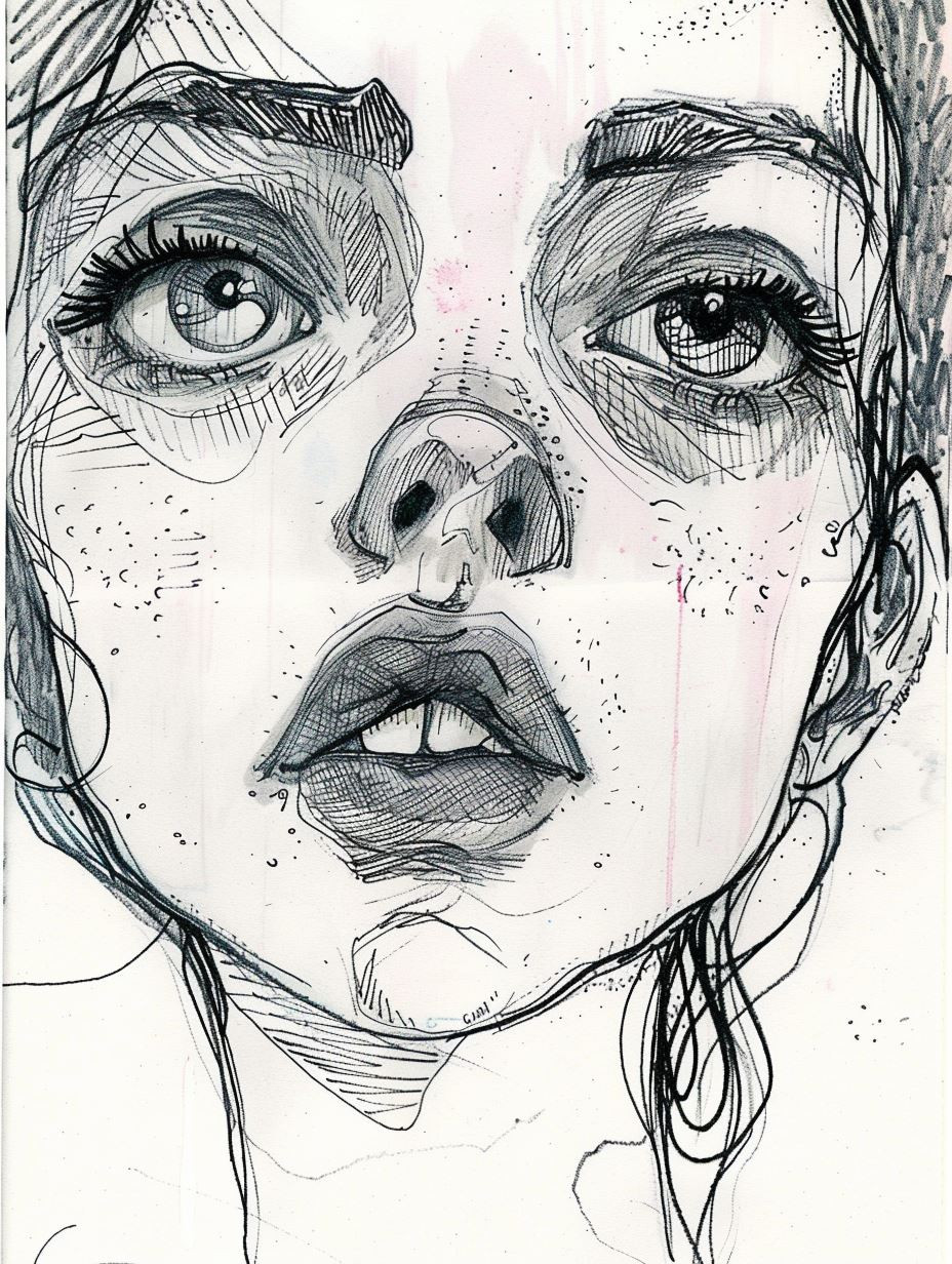 Ethereal Ink and Blush Portraits - Image 1