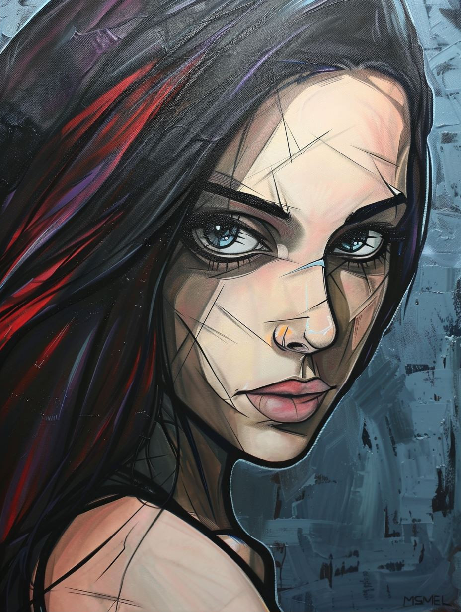 Dark Cinematic Digital Portrait Study - Image 2