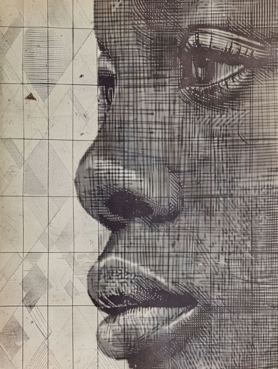Geometric Halftone Portrait Study
