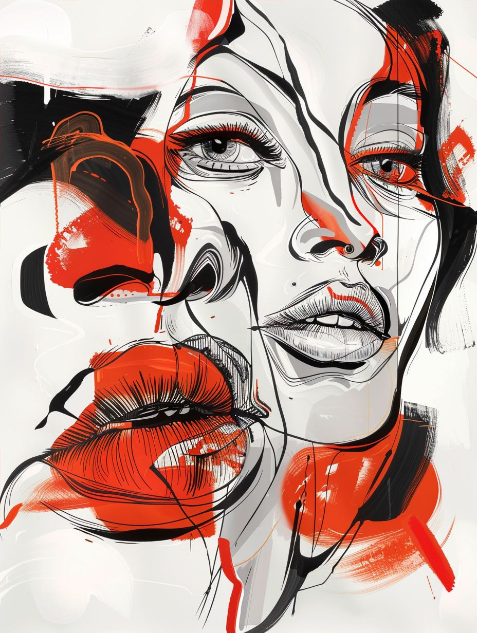 Crimson Fragments of Feminine Grace - Image 4