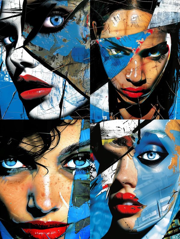Fragmented Azure Portrait Series
