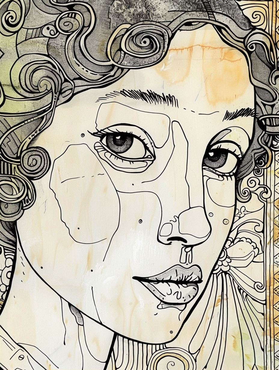 Golden Age Art Nouveau Portrait - Image 2