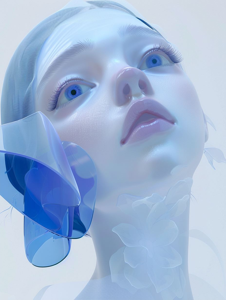 Ethereal Porcelain Dreamscape Portrait - Image 2