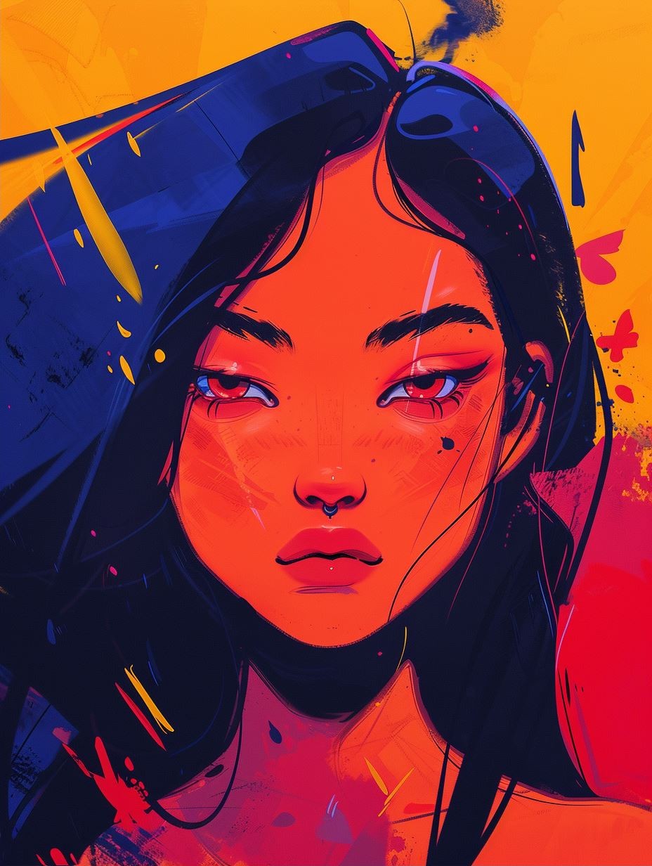 Neon Twilight Digital Portrait - Image 2