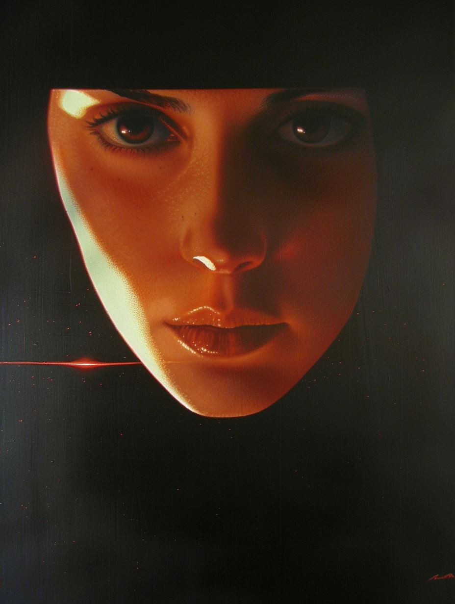 Crimson Glow Cinematic Portrait - Image 2