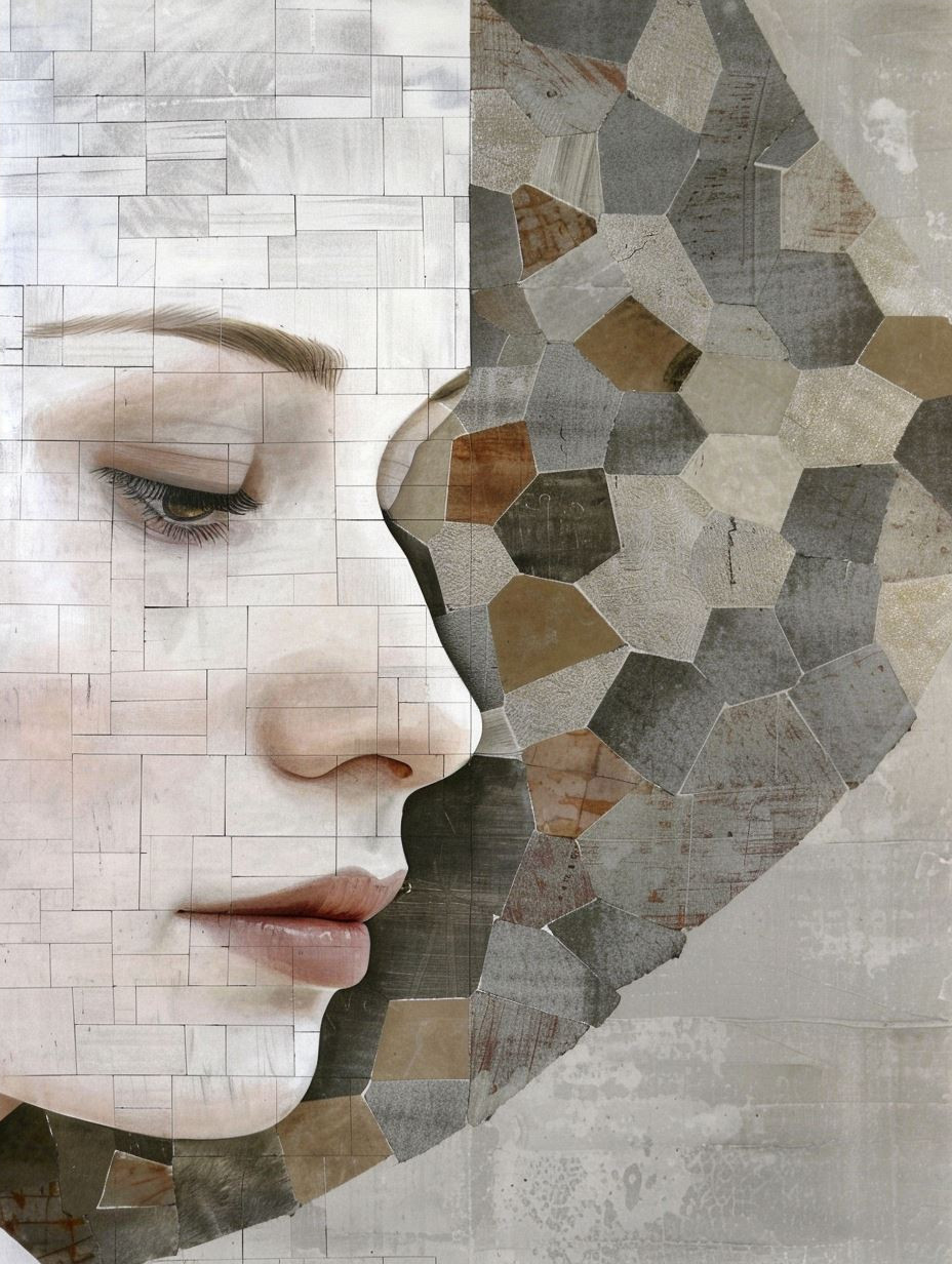 Fragmented Gaze in Neutral Tones - Image 4