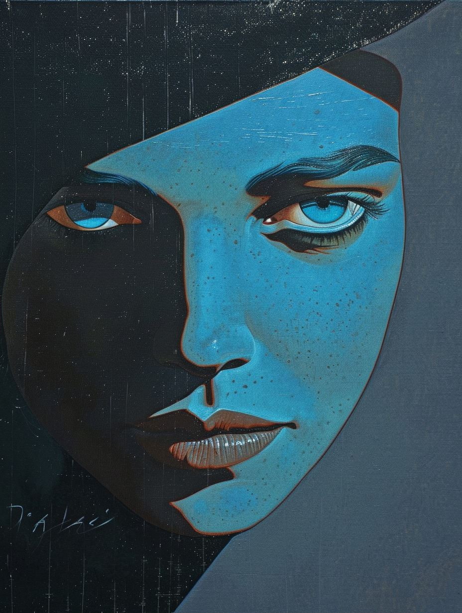 Cyan Shadows and Divided Faces - Image 2
