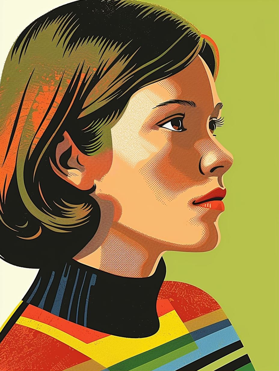 Vibrant Geometric Pop Art Portraits - Image 1
