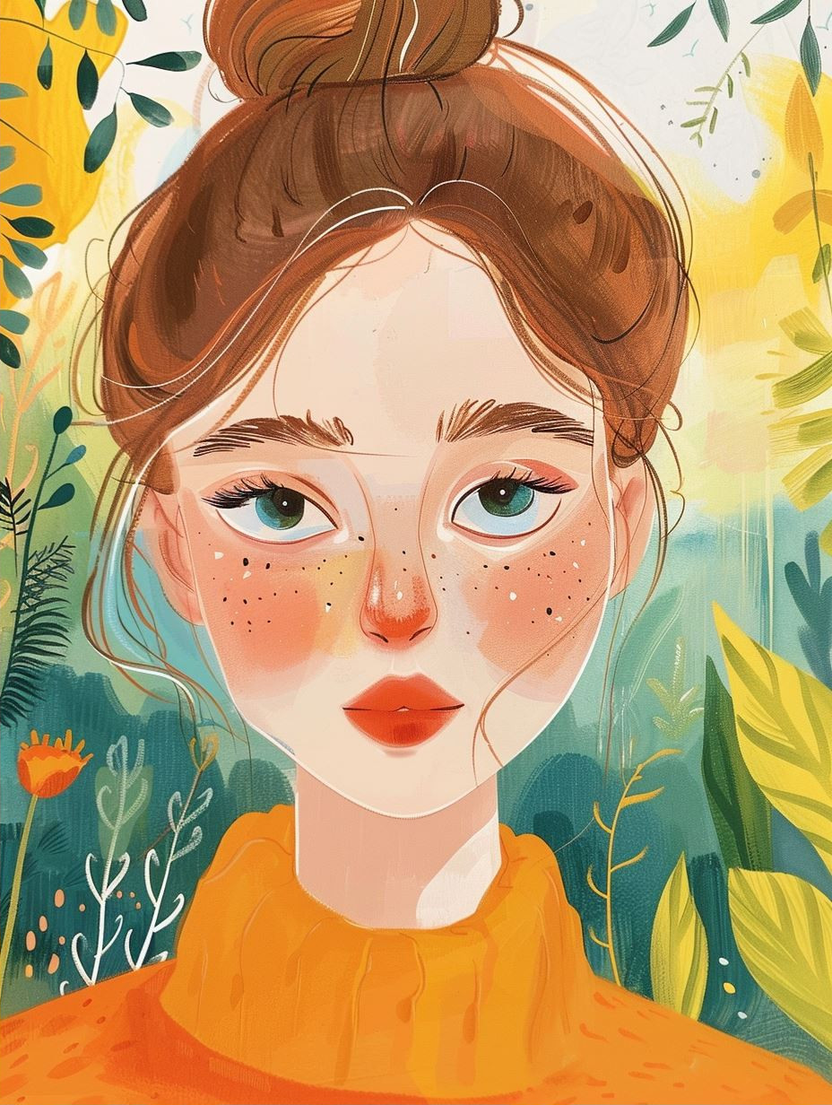 Ethereal Sun-Kissed Digital Portrait - Image 2