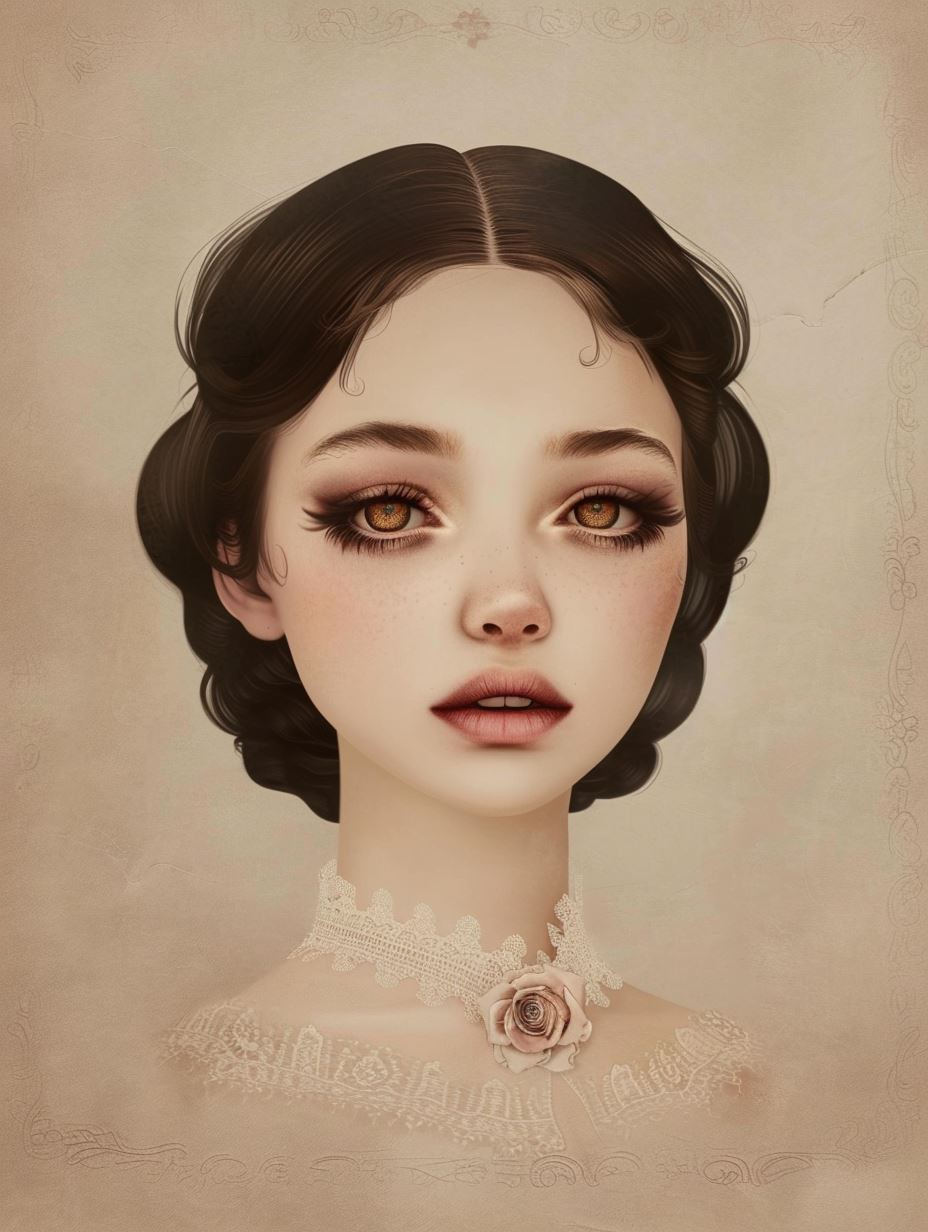 Vintage Elegance: Four Ethereal Portraits - Image 4