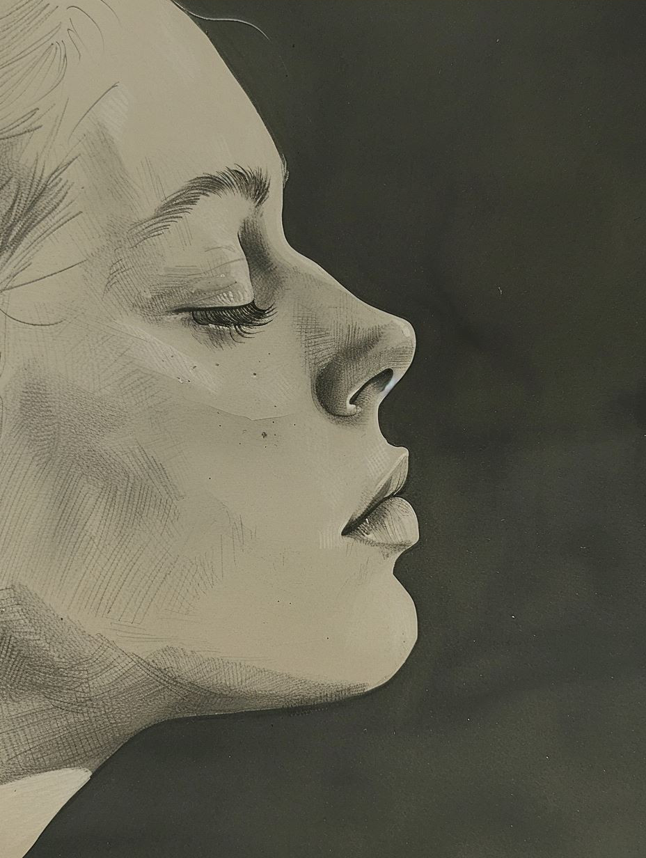 Whispers of Graphite: Four Female Profiles - Image 3