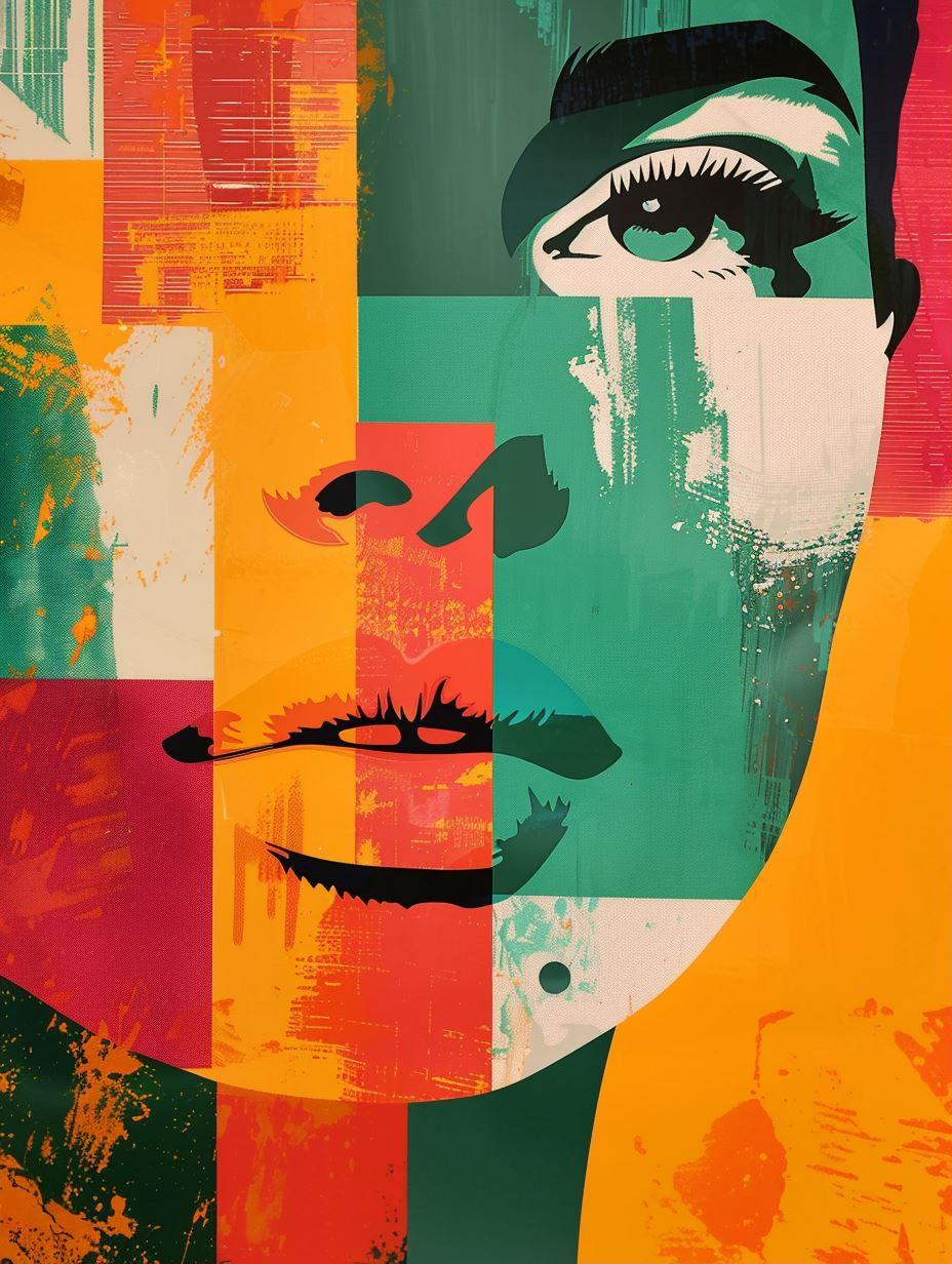 Vibrant Geometric Portrait Collage - Image 1