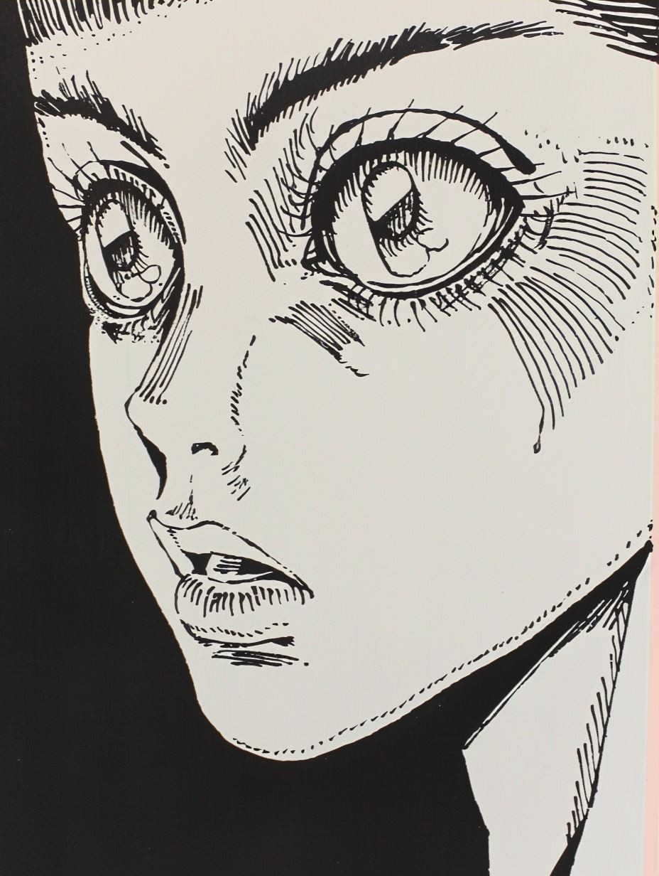 Ethereal Pink Ink Manga Portrait - Image 4